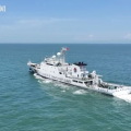 福建海警位金门附近海域开展巡查,维护两岸海域安全稳定